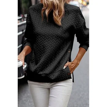 Hoodie Women's Black Pink Solid Color Button Sports & Outdoor Daily Active Sports Round Neck Textured Regular Fit S