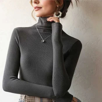 Shirt Women's Black White Blue Solid / Plain Color Sexy Daily Fashion High Neck Regular Fit M